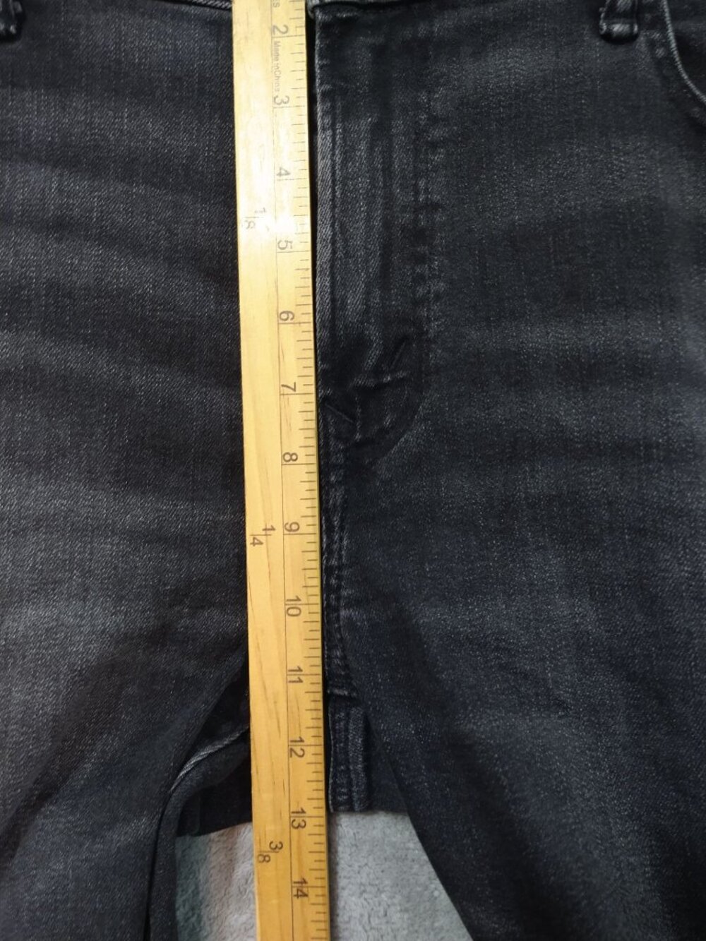American Eagle Jeans Mens 38x30 Black Denim Airflex Slim Mid Rise Dark Wash - Picture 4 of 10